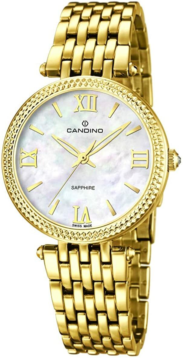 Candino Quartz with Mother of Pearl Dial and Gold Stainless Steel Womens Watch