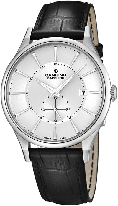 Candino Classic Quartz with Silver Dial and Black Leather Strap Mens Watch