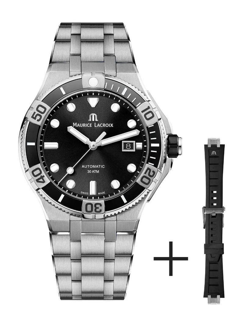 Maurice Lacroix Swiss-made Aikon Venturer 43mm Black/Steel Watch AI6058-SS002-330-2