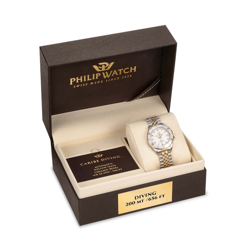 Philip Caribe Diving Two Tone Ladies Automatic Watch