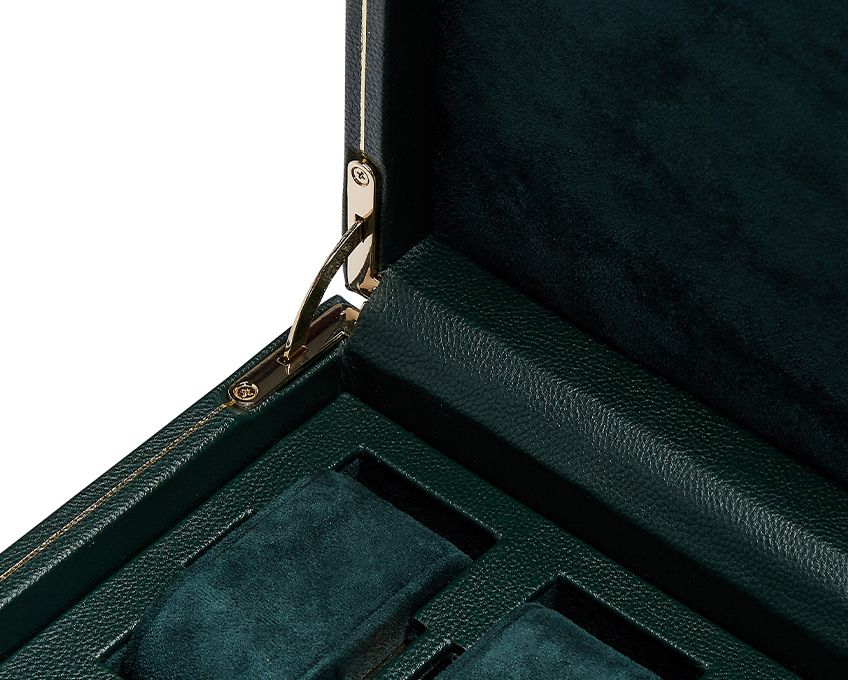 Wolf British Racing Green 10 Piece Watch Box with Storage 792841