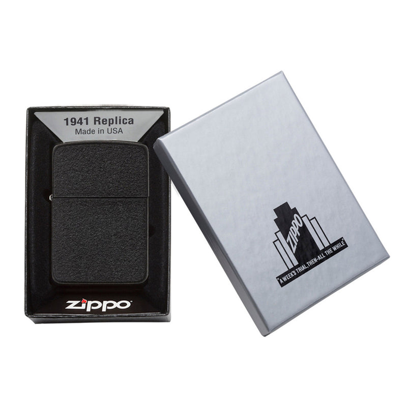 Zippo 1941 Replica Black Crackle Lighter