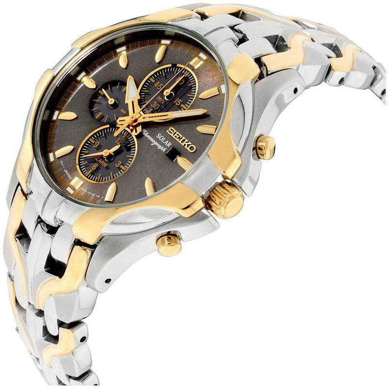 Seiko Mens Excelsior Two-Tone Solar Chronograph Watch