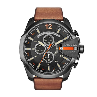 Diesel Mega Chief Chronograph Brown Leather Watch