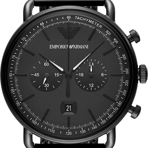 Emporio Armani Chronograph Black Stainless Steel Watch AR11264