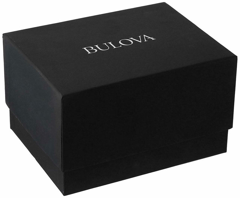Bulova Mens Quartz Stainless Steel Dress Watch, Color:Black (Model: 98K104)
