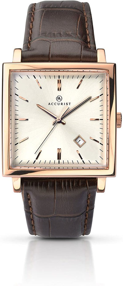 Accurist Analogue Classic Quartz with Leather Strap Mens Watch