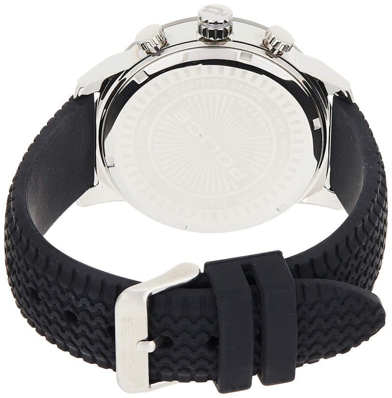 Police Bromo Black & Silver Silicone Watch PL.15657JSTU/02P