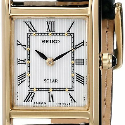 Seiko women's sup250 stainless steel watch discount with black band