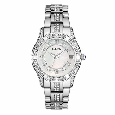 Bulova Swarovski Crystal Mother Of Pearl Dial Women's Watch 96L116