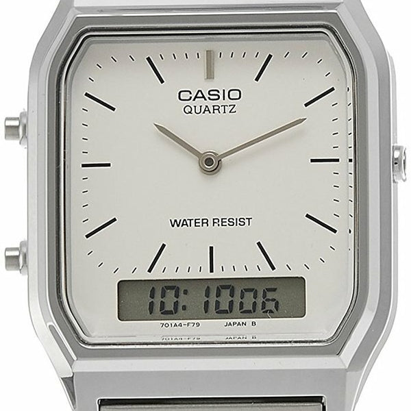 Casio Vintage Dual Time Alarm Quartz Analog Digital AQ230A 7DS