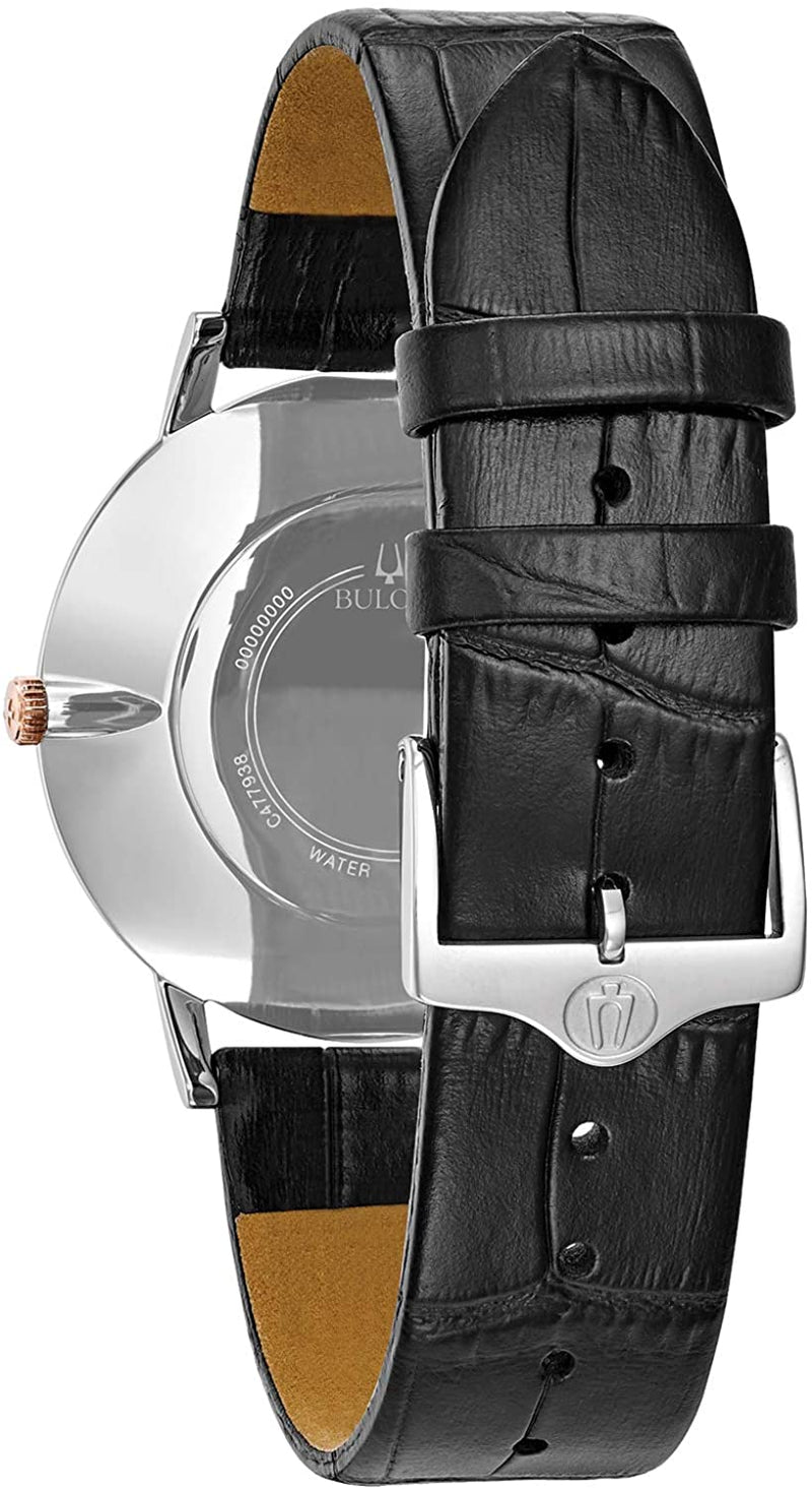 Bulova Classic Quartz Black Leather Men's Watch 98A167