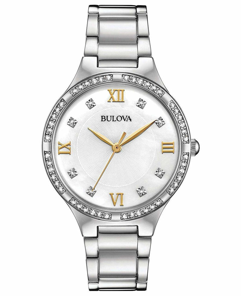 Bulova Mother Of Pearl Stainless Steel Watch-96L263