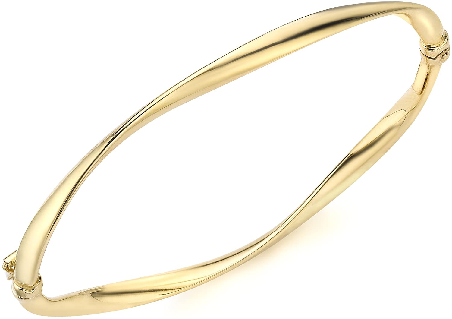 9K Yellow Gold Organic Twist Bangle 60cm
