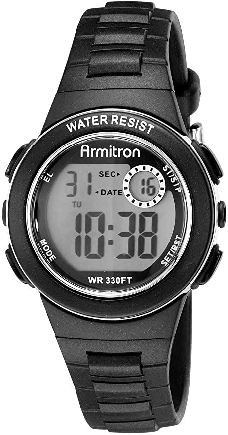 Armitron Sport 45/7046Blk Digital Chronograph Resin Strap Womens Watch