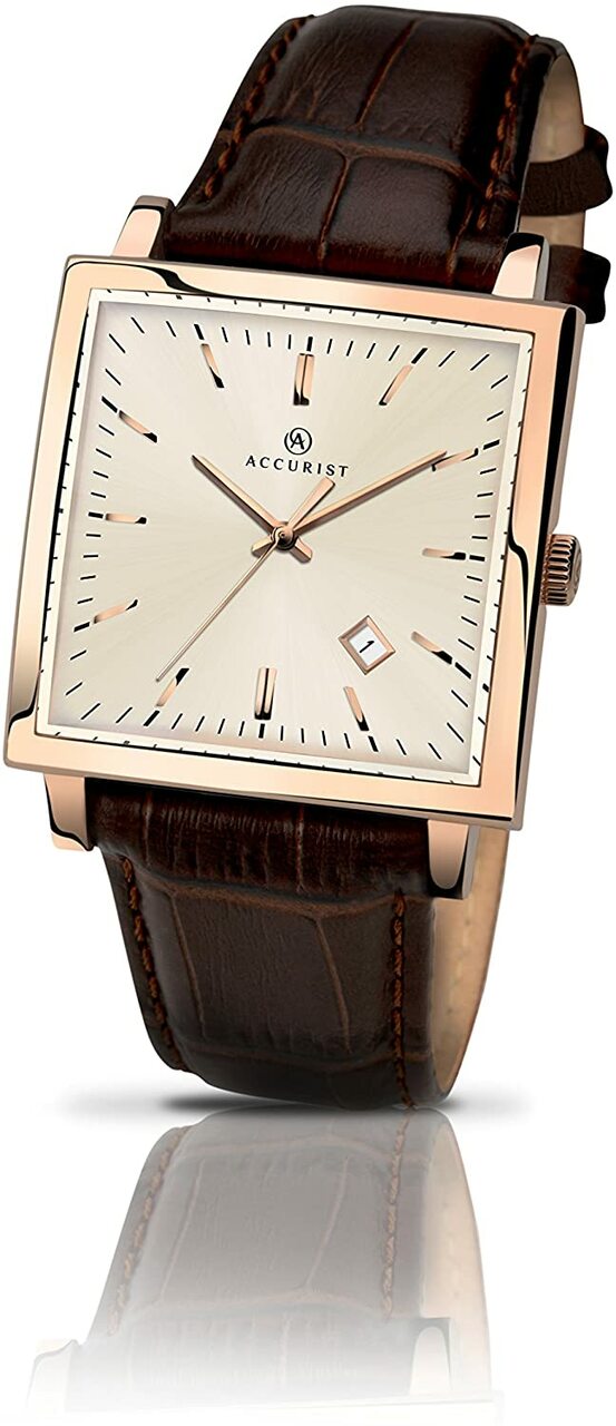 Accurist Analogue Classic Quartz with Leather Strap Mens Watch