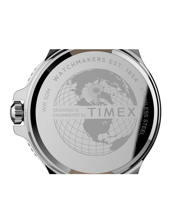 Timex Harbourside Black Leather Watch TW2U12900