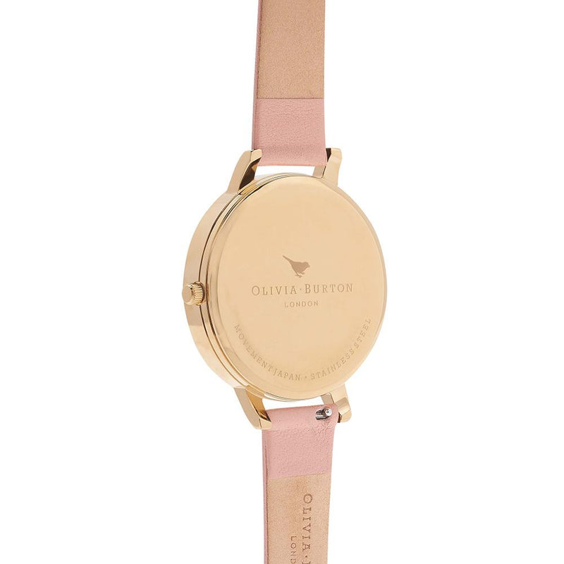 Olivia Burton Big Dial Gold Case White Watch - Gold