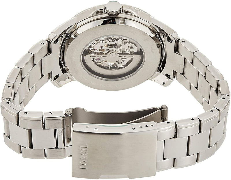 Fossil Grant Stainless Steel Skeleton Dial Mens Watch ME3103