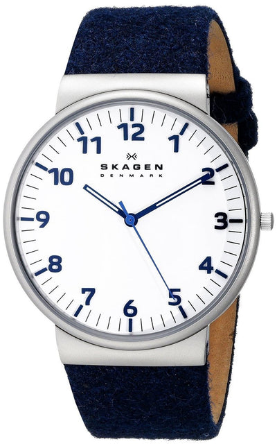 Skagen Ancher Quartz 3 Hand Stainless Steel Blue Mens Watch