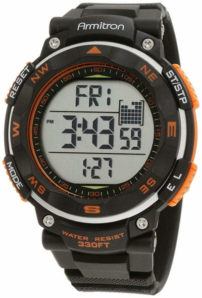 Armitron Sport 40/8254Org Digital Chronograph Resin Strap Mens Watch