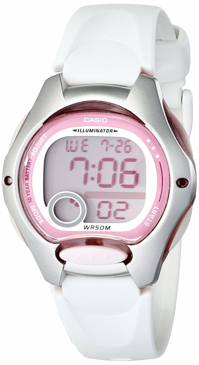 Casio Womens Lw200-7Av Digital Watch With White Resin Strap