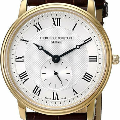 Frederique Constant Slim Line Silver Dial Gold Plated Unisex Watch 235 Watch Direct