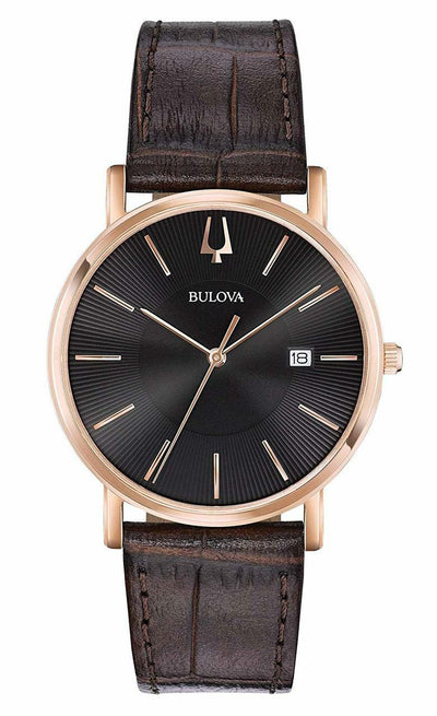 Bulova Brown Leather Mens Watch97B165
