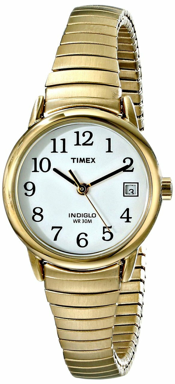 Timex Easy Reader Gold-Tone Stainless Steel Expansion Band  Womens Watch