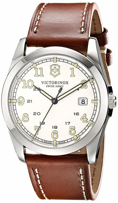 Victorinox Swiss Army Date Leather Strap Mens Watch