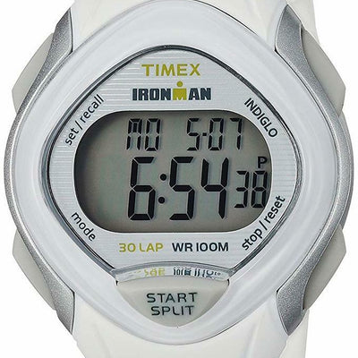 Timex Womens Mid Size White Ironman Sleek 30 Resin Strap Watch