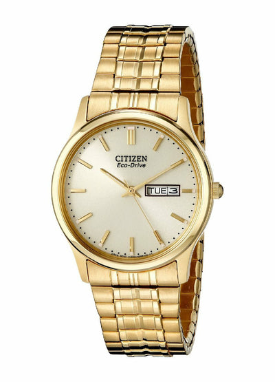 Citizen Mens Bracelet Eco Drive Flexible Band Gold-Tone Watch