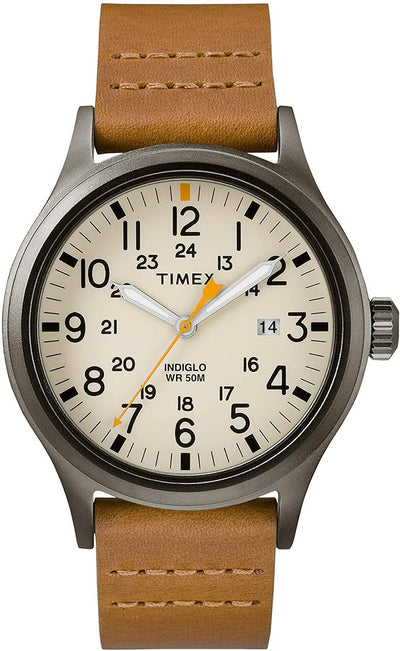 Timex Allied Beige Dial Leather Strap Mens Watch Tw2R46400