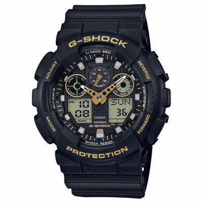 Casio G-Shock Analogue-Digital Black Strap Mens Watch GA100GBX-1A9
