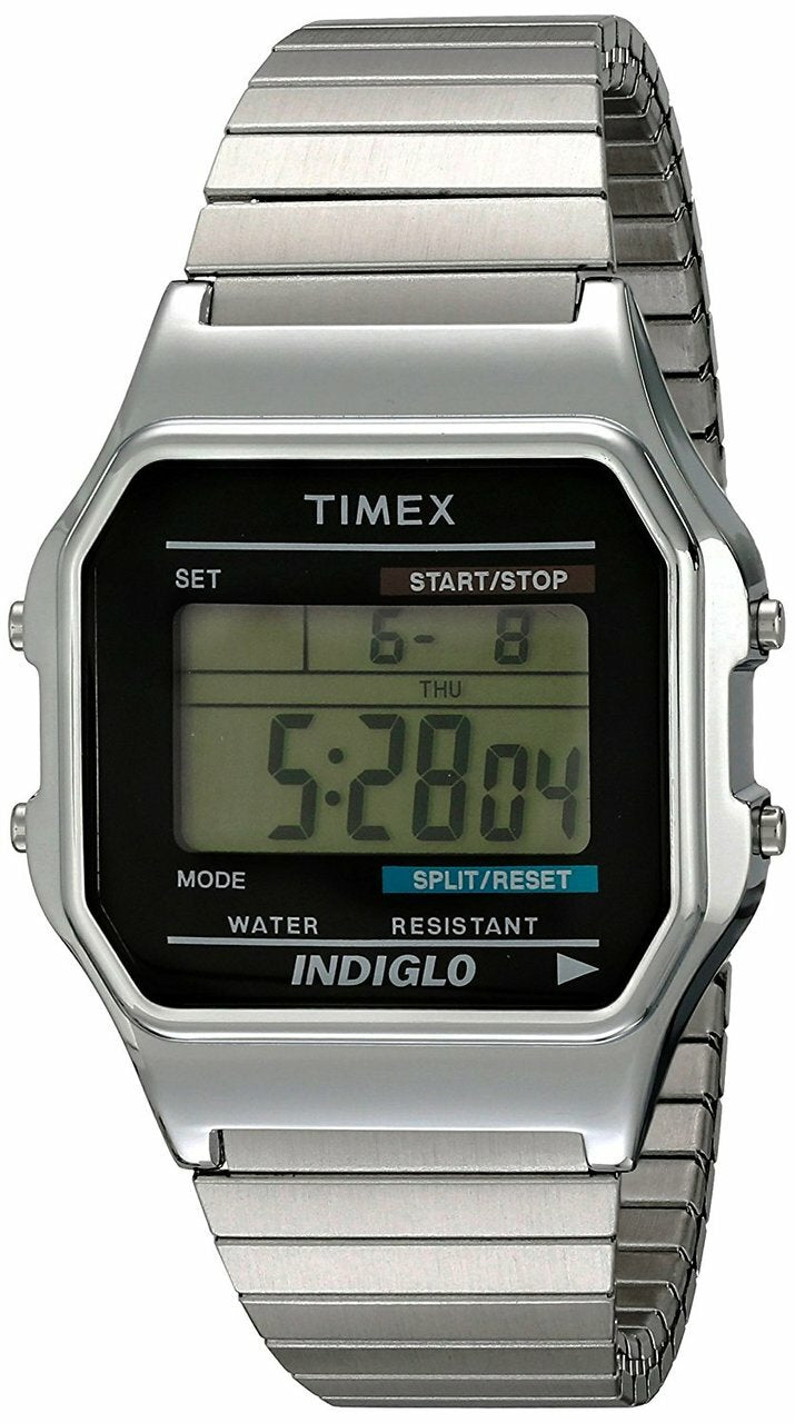 Timex Mens Classic Digital Extra-Long Stainless Steel Expansion Watch