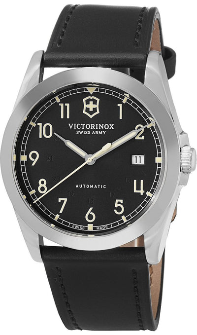 Victorinox Mens 241586 Swiss Army Infantry Mechanical Black Leather