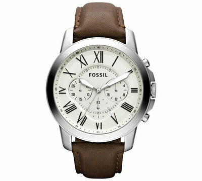 Fossil Mens Grant Fs4735Ie Brown Strap Chronograph Watch