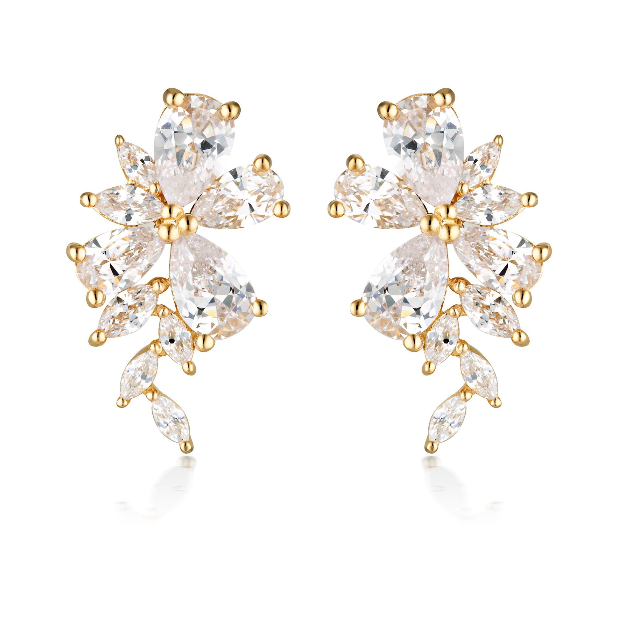 GEORGINI ICONIC BRIDAL HYACINTH EARRINGS GOLD
