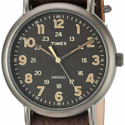 Timex Weekender 40Mm Mens Watch Brown Leather Band Tw2P85800 Watch Direct