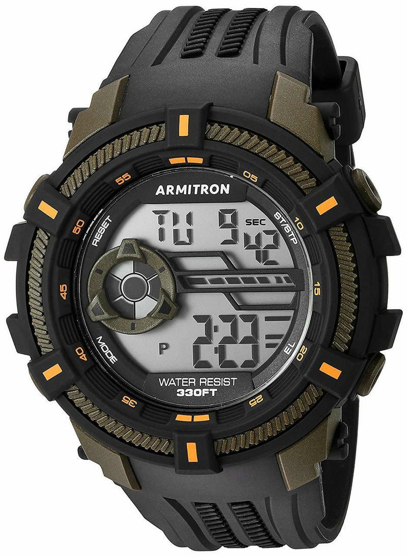 Armitron Sport 40/8384Ogn Digital Chronograph Resin Strap Mens Watch