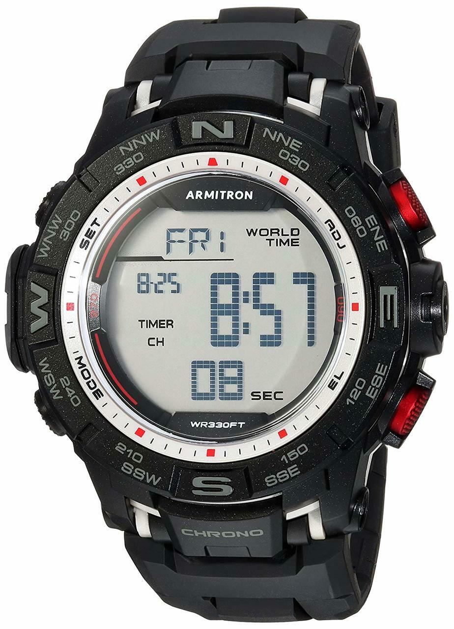 Armitron Sport 40 8410Sbk Digital Chronograph Resin Strap Mens