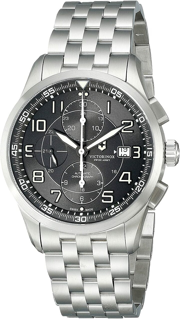 Victorinox Airboss Automatic Chronograph Black Dial Stainless Steel Mens Watch