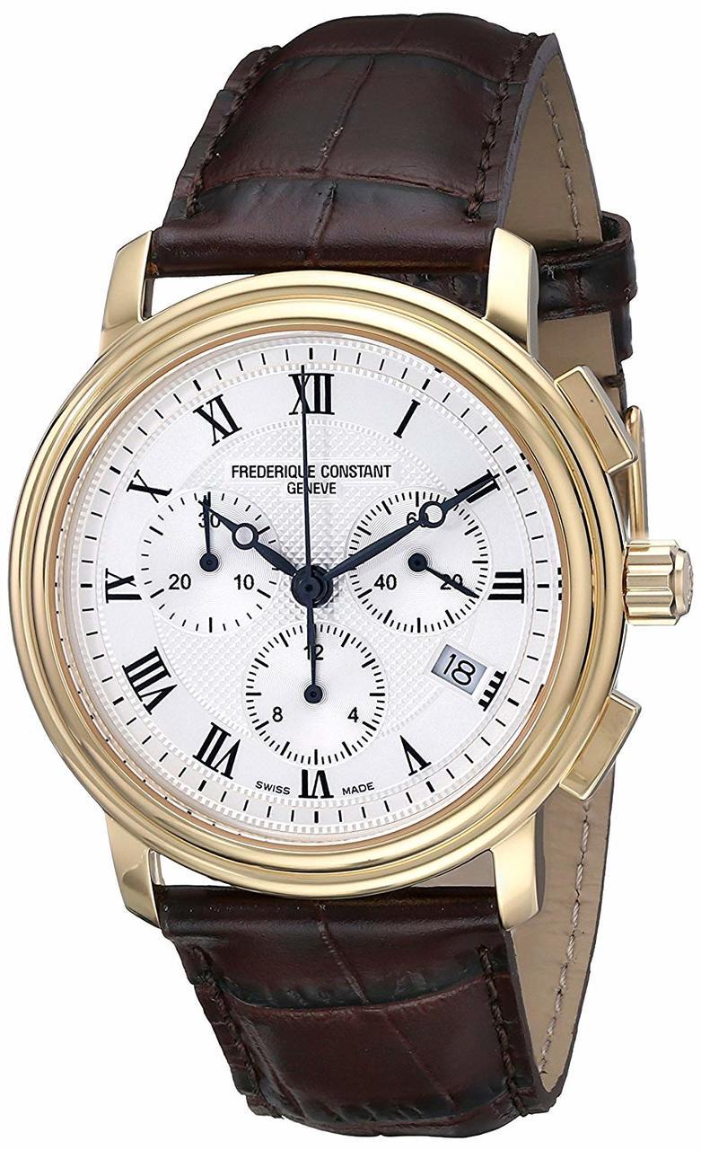 Frederique Constant Persuasion Silver Guilloche Chronograph Mens Watch