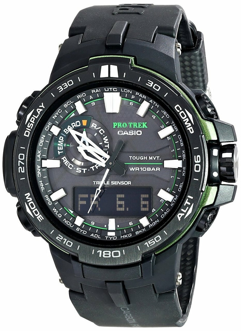 Casio Prw-6000Y-1Acr Pro Trek Black Analog-Digital Sport Mens Watch