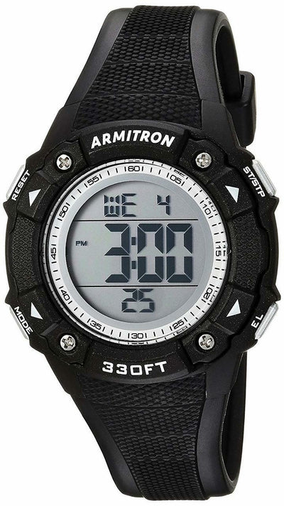 Armitron Sport 45/7081Blk Digital Chronograph Black Resin Strap Womens Watch