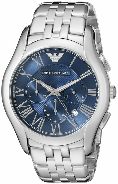 Emporio Armani Classic Navy Blue Dial Stainless Steel Mens Watch