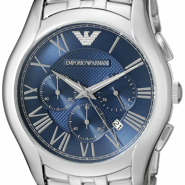 Emporio Armani Stainless Steel Men s Chronograph Watch Navy Blue AR178 Watch Direct