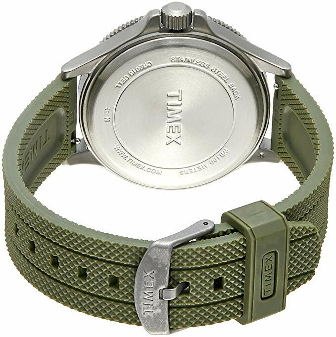 Timex Allied Analog Green Dial Green Rubber Band Mens Watch (Tw2R60800)