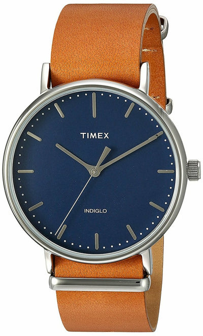 Timex Unisex Weekender Fairfield Tan / Blue 41Mm Slip-Thru Strap Watch