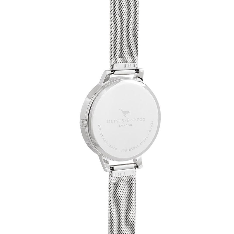 Olivia Burton Semi Precious Silver Mesh Watch - Silver